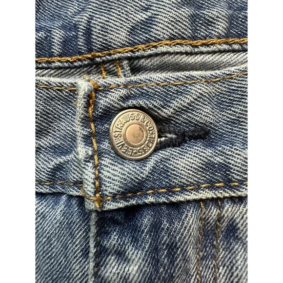 Levis 516 Jeans Mens 33x34 (31x31) Light Wash Blue Denim Straight Leg Zipper Fly - Picture 9 of 16